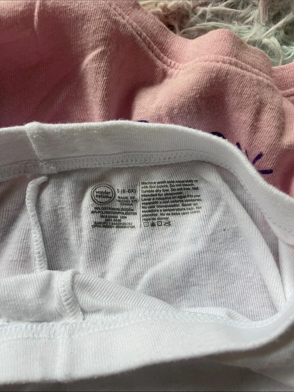 Garanimals Girls Unicorn Pajama Tops - Pink & Cream